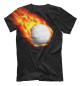 Мужская футболка Волейбольный мяч в огне
