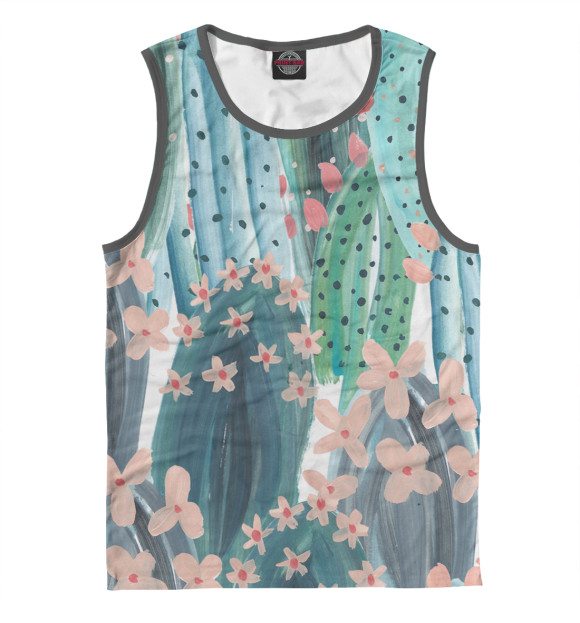 Майка для мальчика с изображением Цветущий кактус цвета Белый