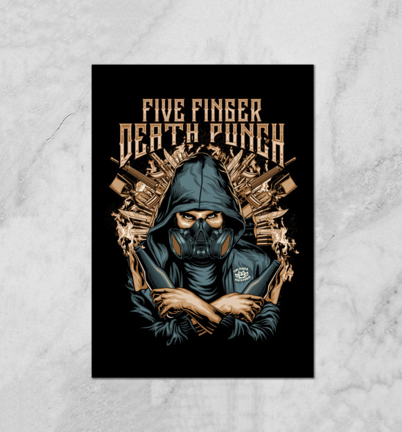 Плакат с изображением Five Finger Death Punch цвета Белый