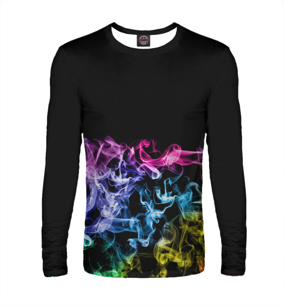 Мужской лонгслив с изображением color vape цвета Белый