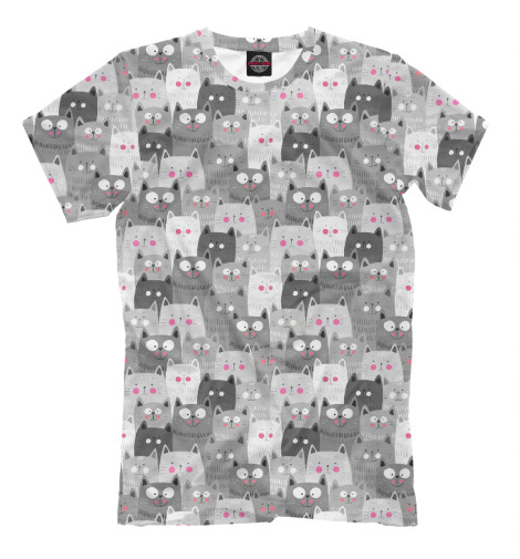 

Футболки Print Bar, Серый, Любимые коты