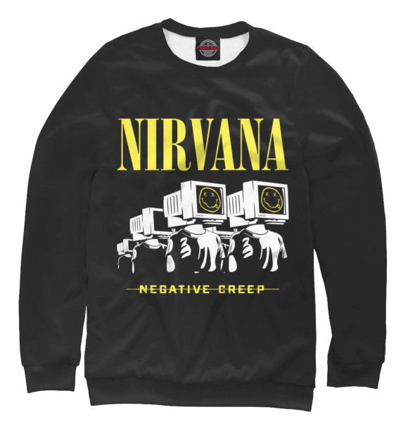 Мужской свитшот с изображением Nirvana цвета Белый