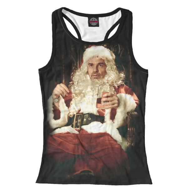 Женская майка-борцовка с изображением Bad Santa цвета Белый