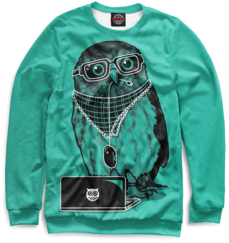 

Свитшоты Print Bar, Белый, Сова