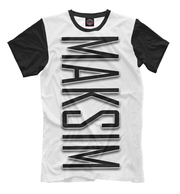 Мужская футболка с изображением Maksim-black цвета Молочно-белый