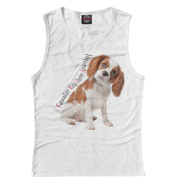 Майка для девочки с изображением Кавалер кинг чарльз спаниель цвета Белый
