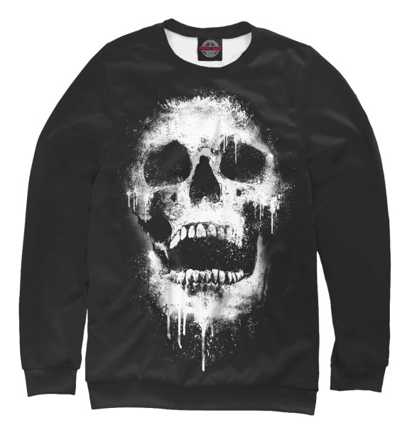 Свитшот для мальчиков с изображением Evil Skull цвета Белый