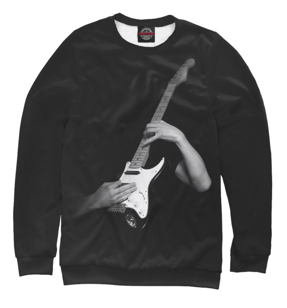 Мужской свитшот с изображением Guitar цвета Белый