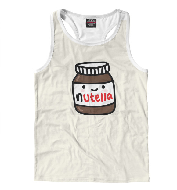 Мужская майка-борцовка с изображением nutella цвета Белый