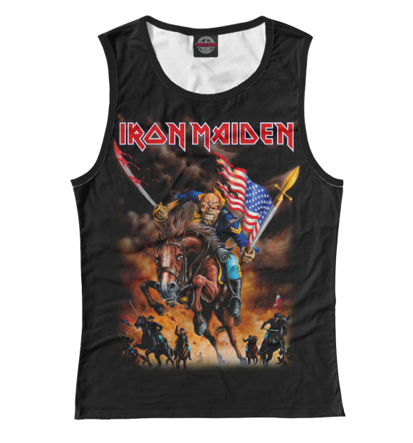 Женская майка с изображением Iron Maiden цвета Белый