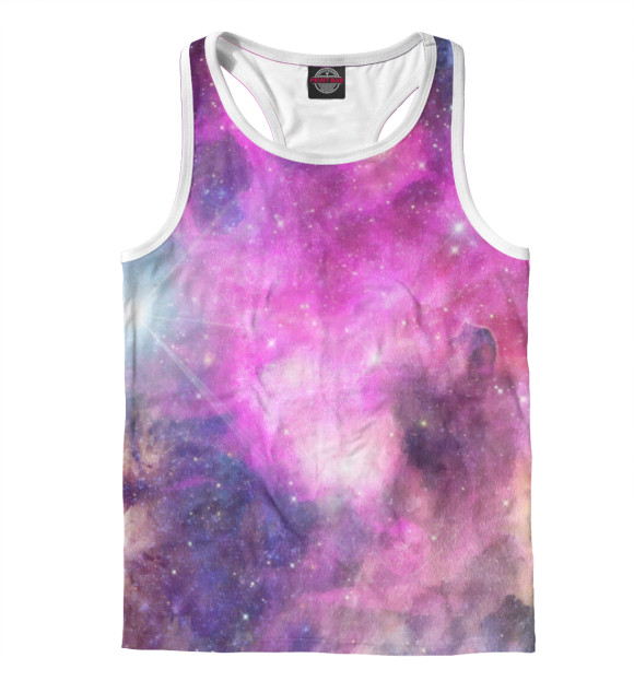 Мужская майка-борцовка с изображением Абстракция космоса цвета Белый