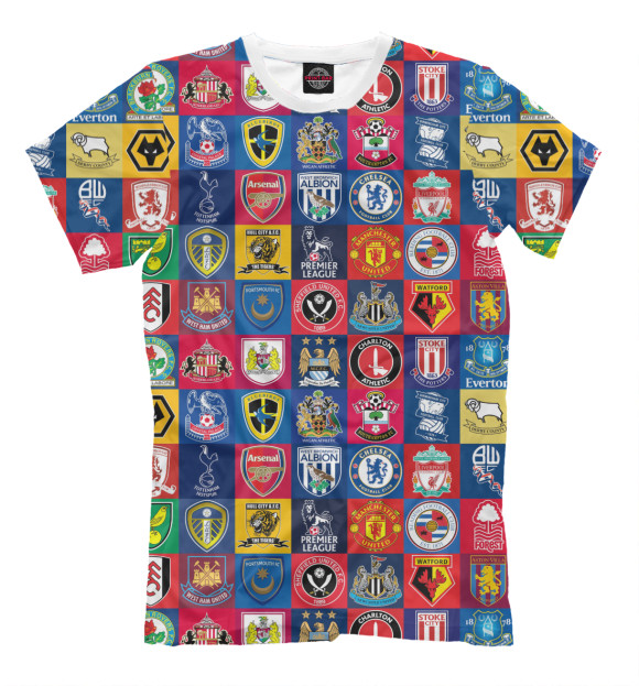 Мужская футболка с изображением Английская премьер-лига цвета Молочно-белый