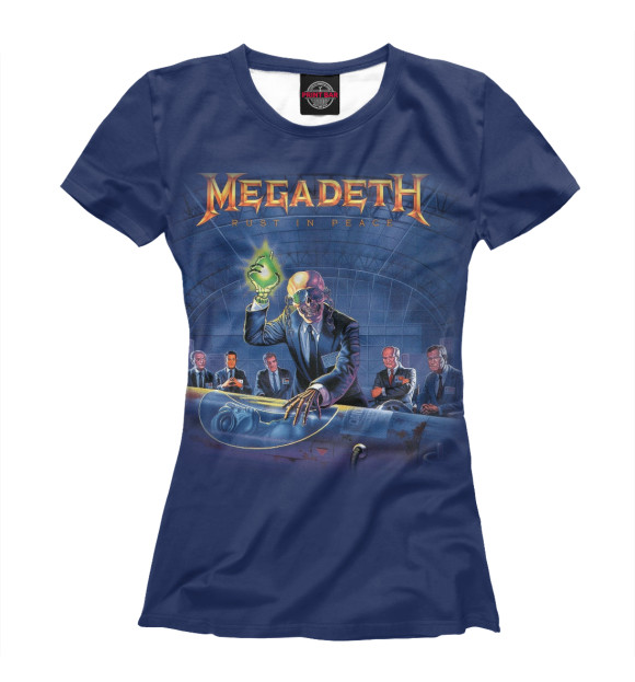 Женская футболка с изображением Megadeth цвета Белый