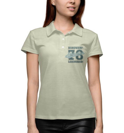 

Поло Print Bar, Белый, Leningrad Athletics