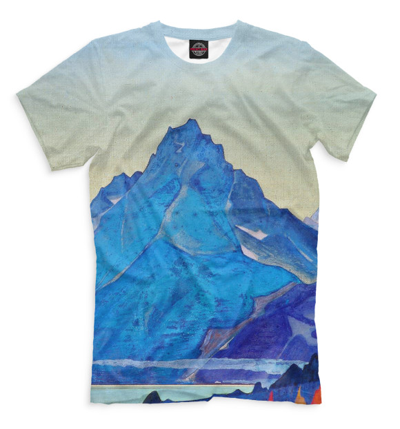 Мужская футболка с изображением Озеро Нагов цвета Грязно-голубой