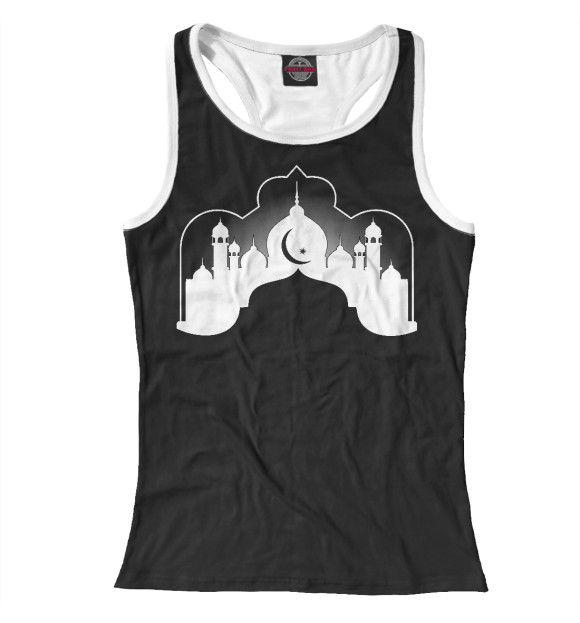 Женская майка-борцовка с изображением Мечеть цвета Белый