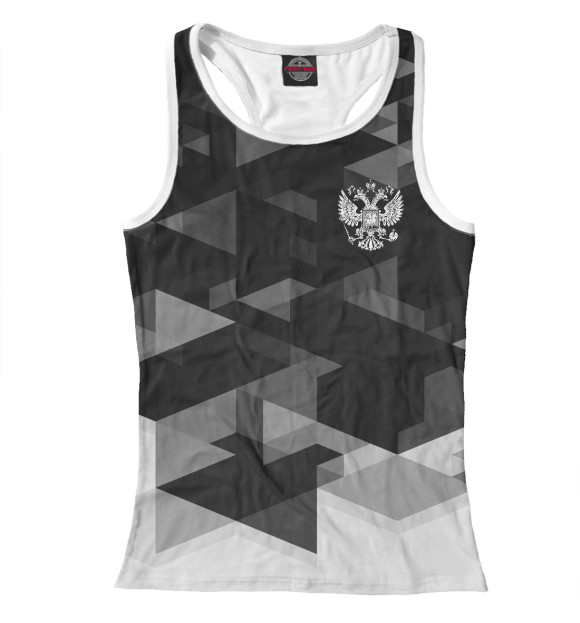 Женская майка-борцовка с изображением Герб России цвета Белый