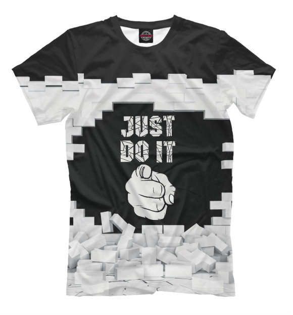 Футболка для мальчиков с изображением Just do it цвета Черный