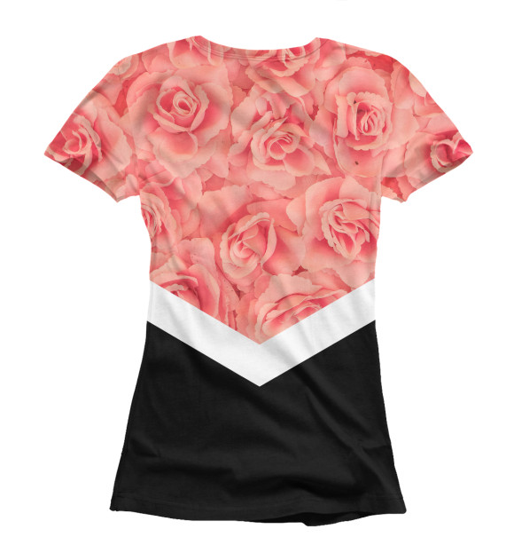 Женская футболка с изображением Розовые Розы цвета Белый
