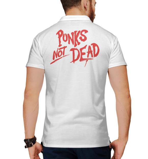 Мужское поло с изображением Гражданская Оборона цвета Белый