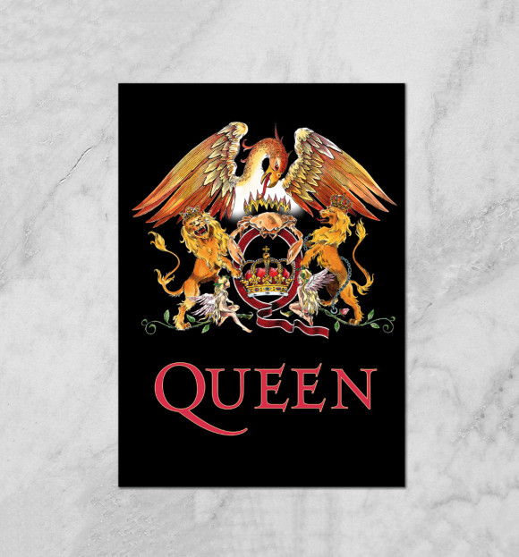 Плакат с изображением Queen цвета Белый
