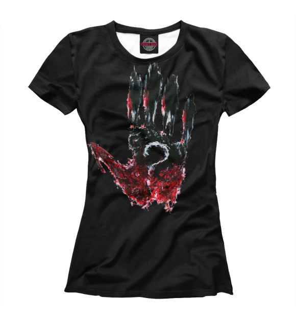 Футболка для девочек с изображением Bloody Hand цвета Белый