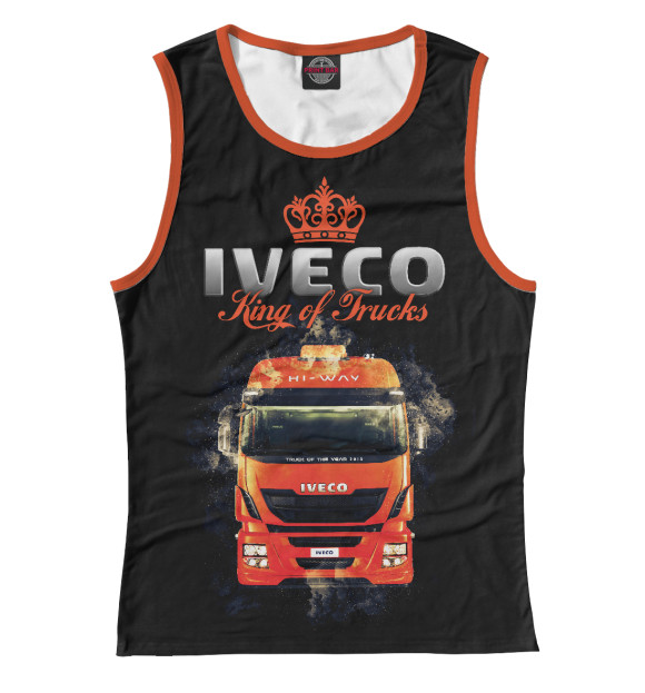 Майка для девочки с изображением IVECO - король грузовиков цвета Белый