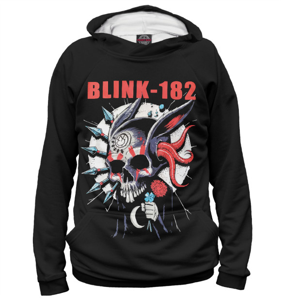 Женское худи с изображением Blink-182 цвета Белый