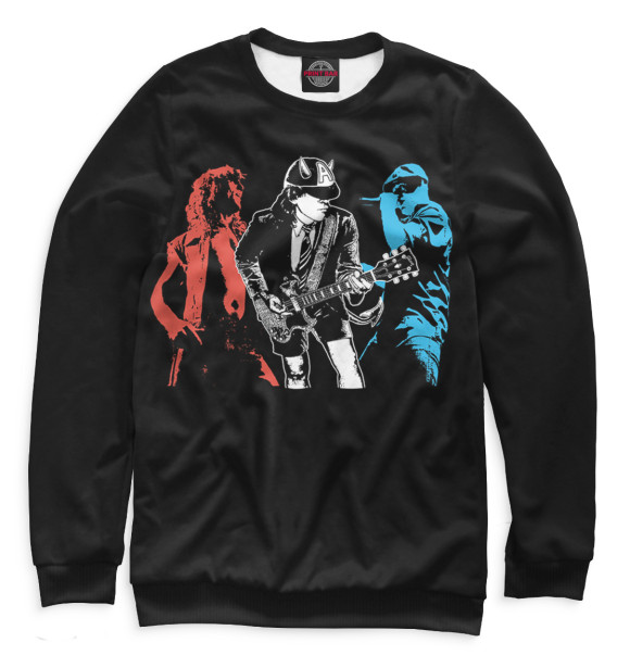 Мужской свитшот с изображением AC/DC цвета Белый