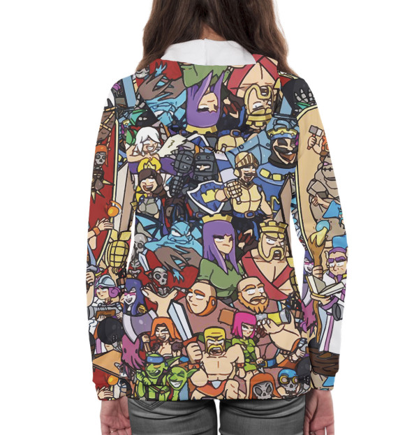 Женское худи с изображением Clash Royale цвета Белый