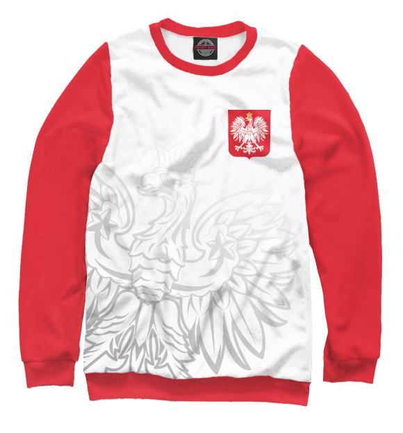 Мужской свитшот с изображением Польша цвета Белый