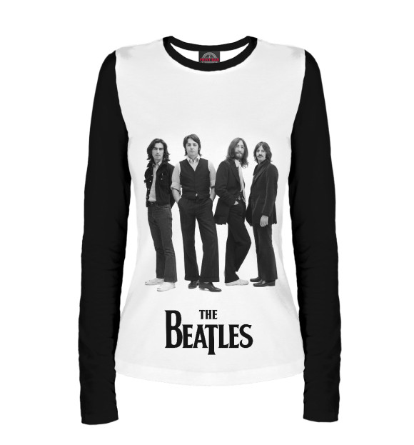 Женский лонгслив с изображением The Beatles цвета Белый