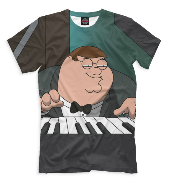 Мужская футболка с притом Питер цвета Молочно-белый Мужская футболка с изображением Питер цвета Молочно-белый