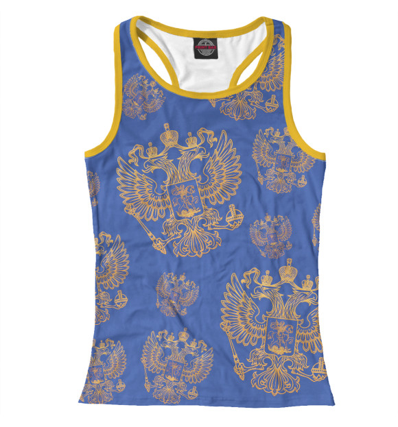 Женская майка-борцовка с изображением Россия цвета Белый