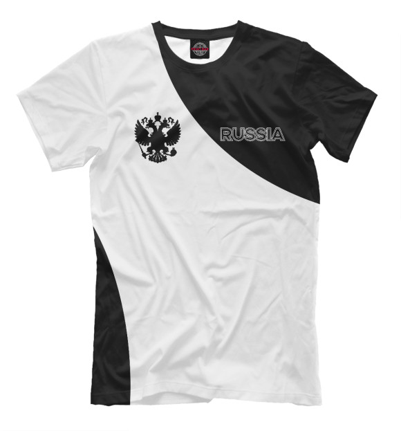 Мужская футболка с изображением Russia Black&White цвета Молочно-белый
