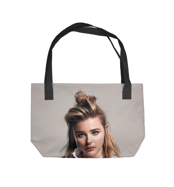 Пляжная сумка с изображением Chloe Moretz цвета 