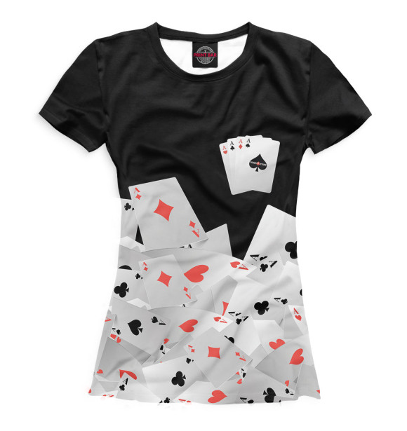Женская футболка с изображением Покер цвета Белый
