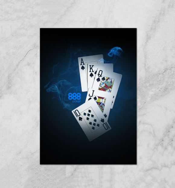 Плакат с изображением 888 покер цвета Белый