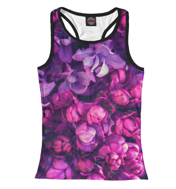 Женская майка-борцовка с изображением Фиалки цвета Белый
