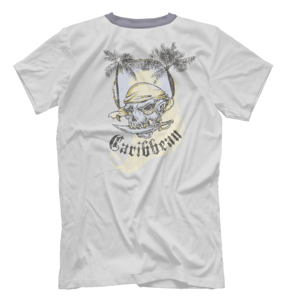 Мужская футболка с изображением Пират цвета Белый