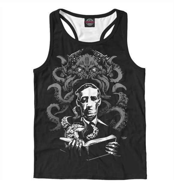 Мужская майка-борцовка с изображением Лавкрафт цвета Белый