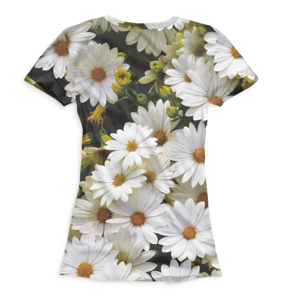 Футболка для девочек с изображением Цветы цвета Белый