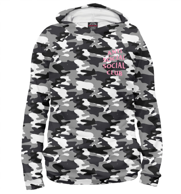 Женское худи с изображением ANTI SOCIAL SOCIAL CLUB цвета Белый