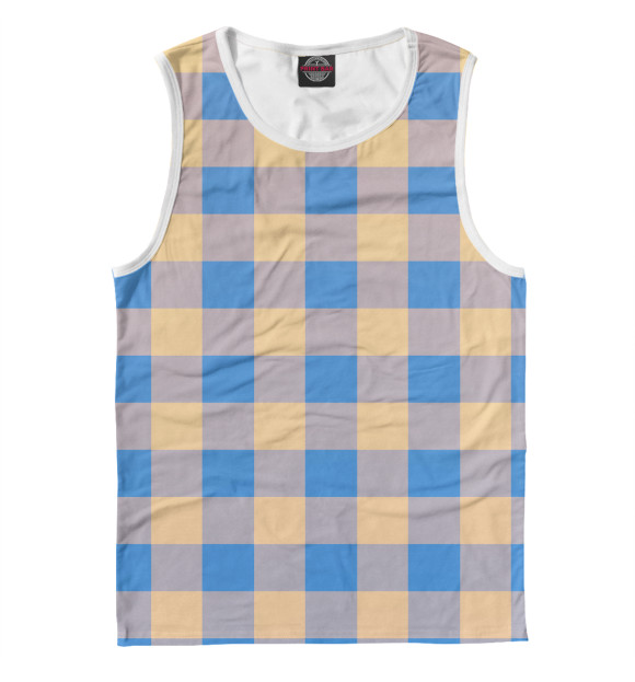 Майка для мальчика с изображением Клетка цвета Белый