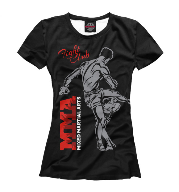 Женская футболка с изображением MMA  (Mixed Martial Arts) цвета Белый