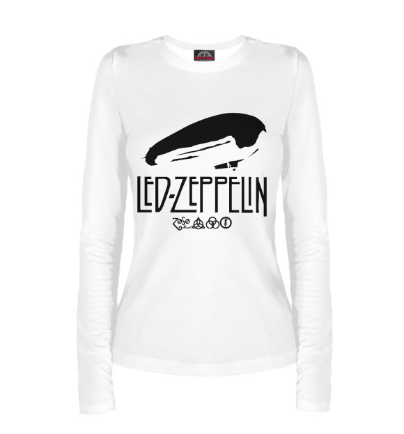 Женский лонгслив с изображением Led Zeppelin цвета Белый