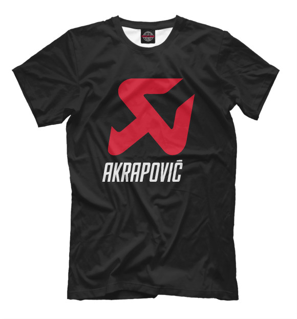 Мужская футболка с изображением Akrapovic цвета Черный