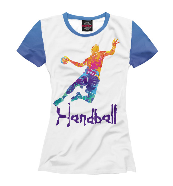 Футболка для девочек с изображением Handball цвета Белый