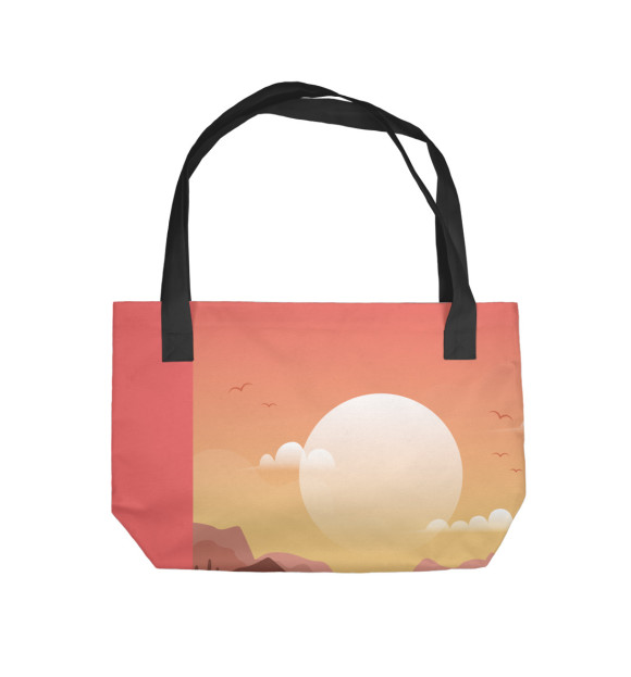 Пляжная сумка с изображением Восход на горами цвета 