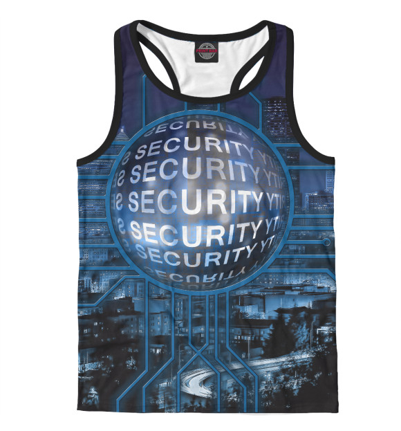 Мужская майка-борцовка с изображением Информационная безопасность цвета Белый